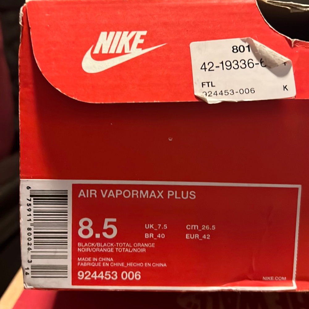 Air Vapormax Plus Size 8.5